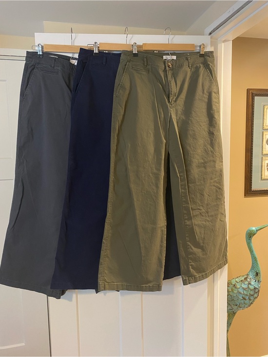 LOFT Pants - Loft Monroe wide leg khakis - Lot of 3- Olive, Navy, Gray Size 12